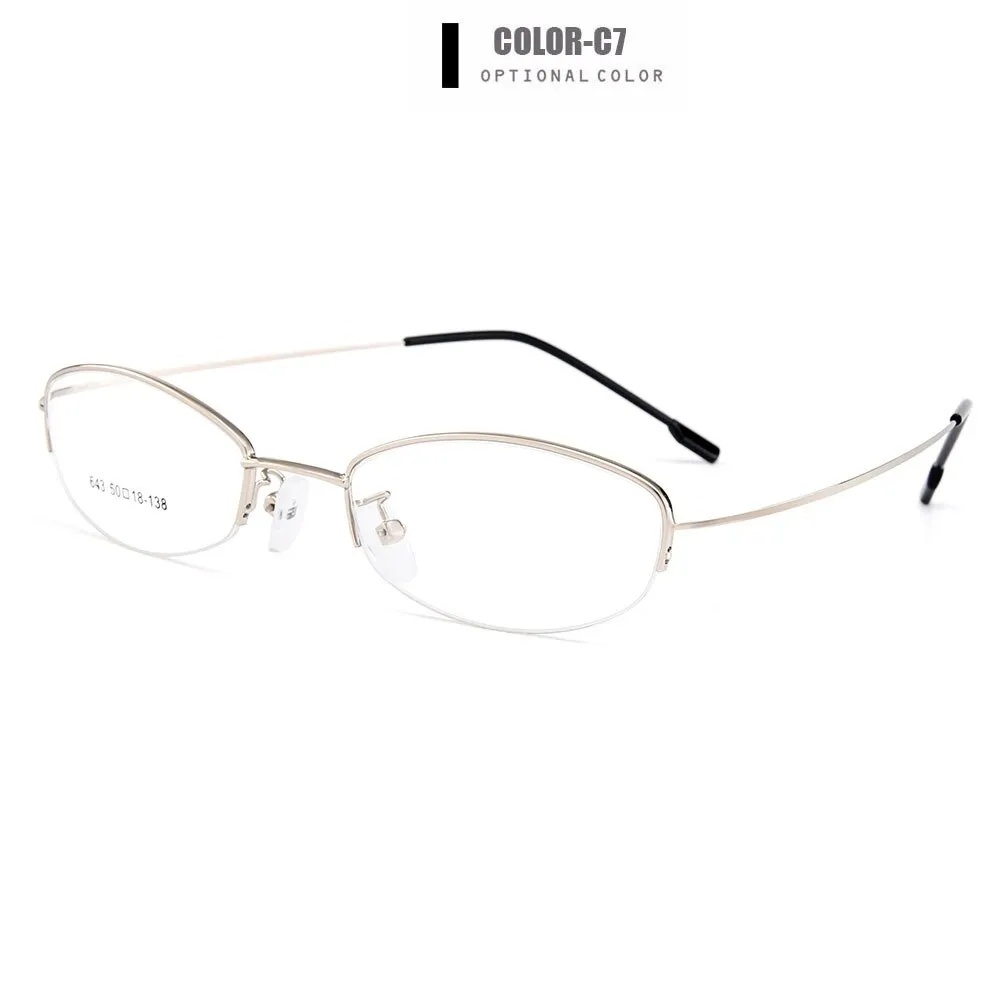 Gmei Women's Eyeglasses Semi Rim Memory Titanium Alloy Y643