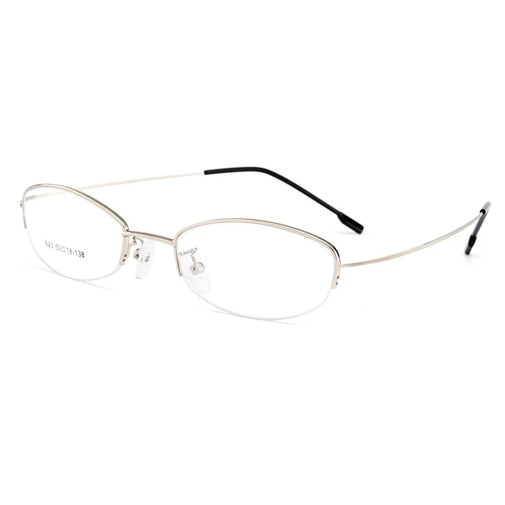 Gmei Women's Eyeglasses Semi Rim Memory Titanium Alloy Y643