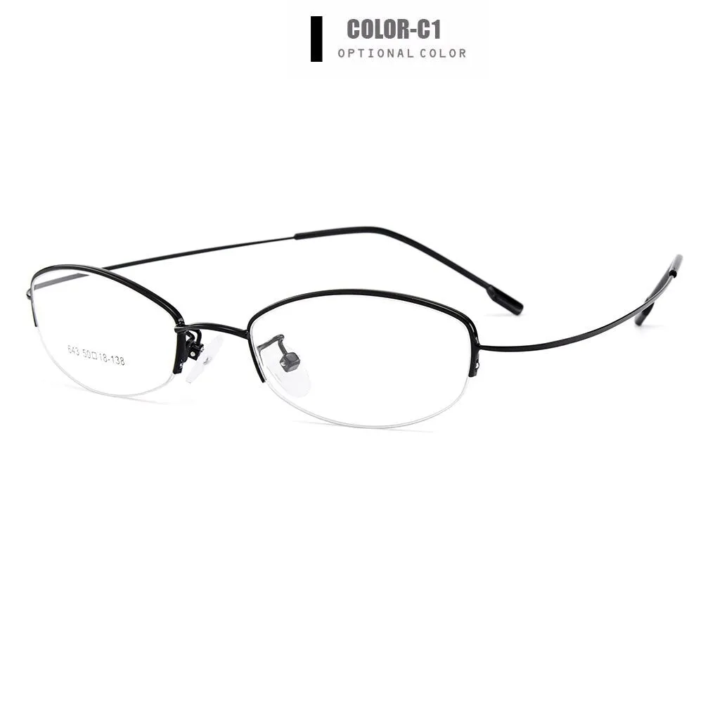 Gmei Women's Eyeglasses Semi Rim Memory Titanium Alloy Y643