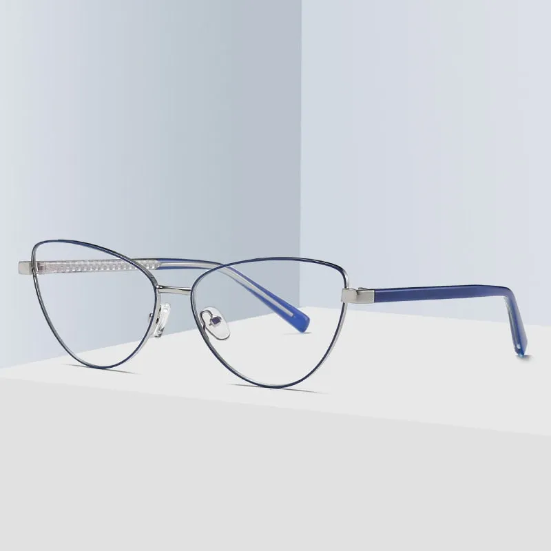 Gmei Women's Full Rim Alloy Cat Eye Frame Eyeglasses 3006