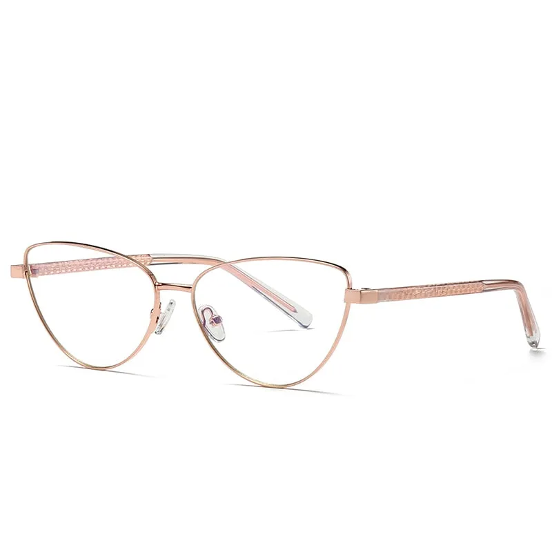 Gmei Women's Full Rim Alloy Cat Eye Frame Eyeglasses 3006