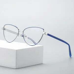 Gmei Women's Full Rim Alloy Cat Eye Frame Eyeglasses 3006