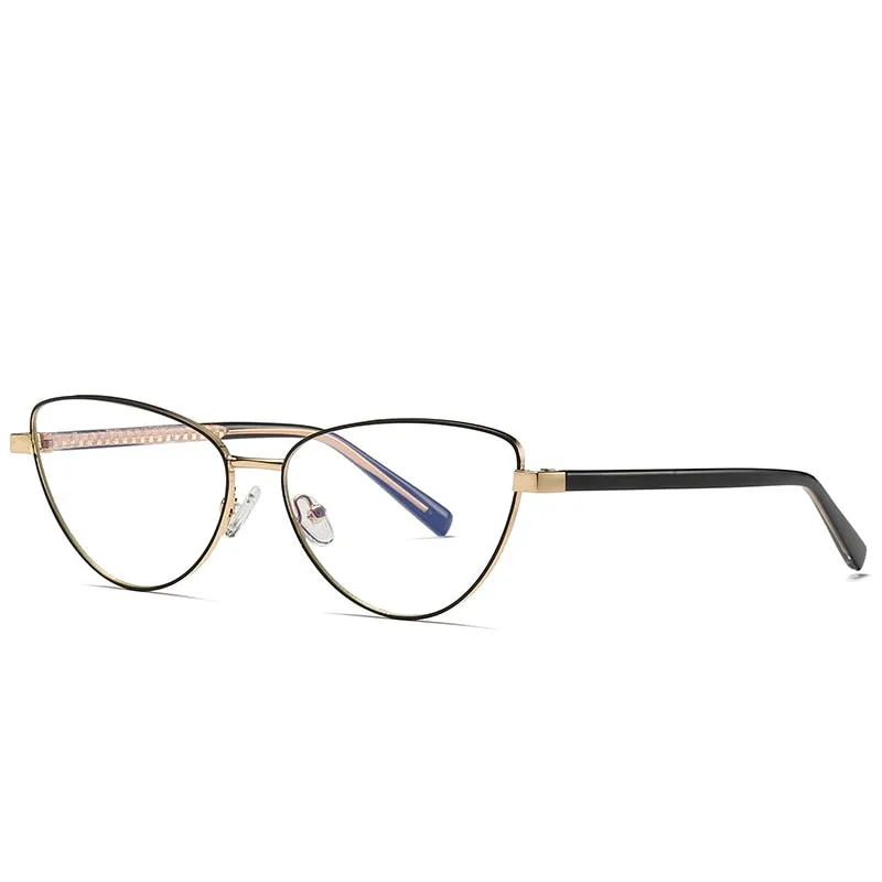 Gmei Women's Full Rim Alloy Cat Eye Frame Eyeglasses 3006