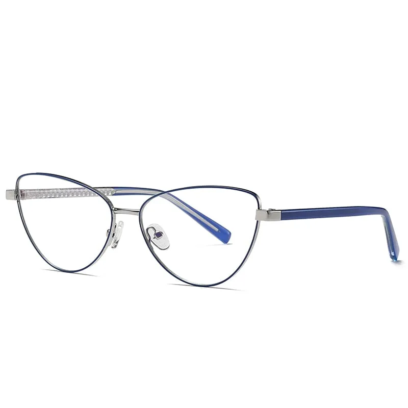 Gmei Women's Full Rim Alloy Cat Eye Frame Eyeglasses 3006