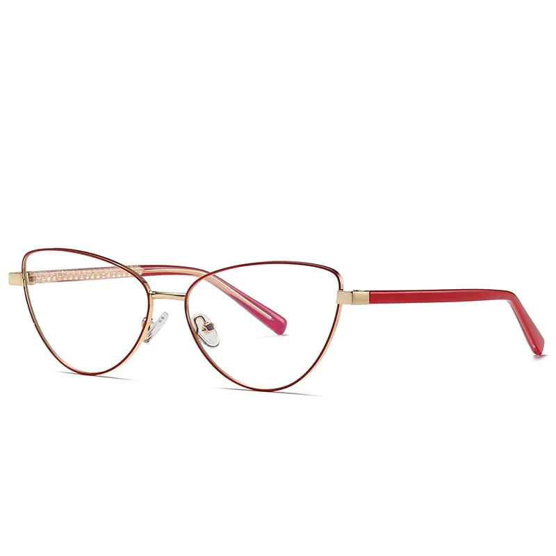 Gmei Women's Full Rim Alloy Cat Eye Frame Eyeglasses 3006