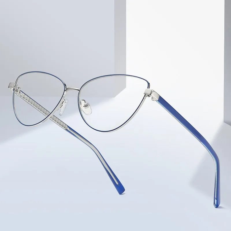 Gmei Women's Full Rim Alloy Cat Eye Frame Eyeglasses 3006