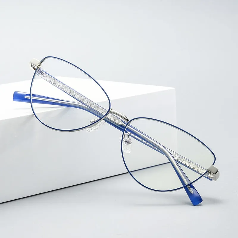 Gmei Women's Full Rim Alloy Cat Eye Frame Eyeglasses 3006