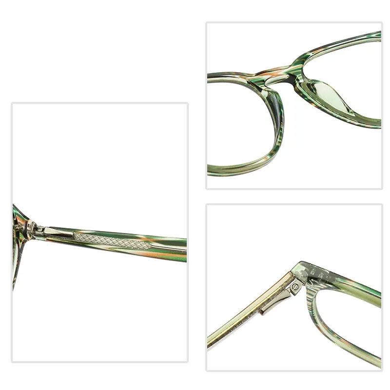 Gmei Women's Full Rim TR 90 Titanium Round Frame Eyeglasses 2059