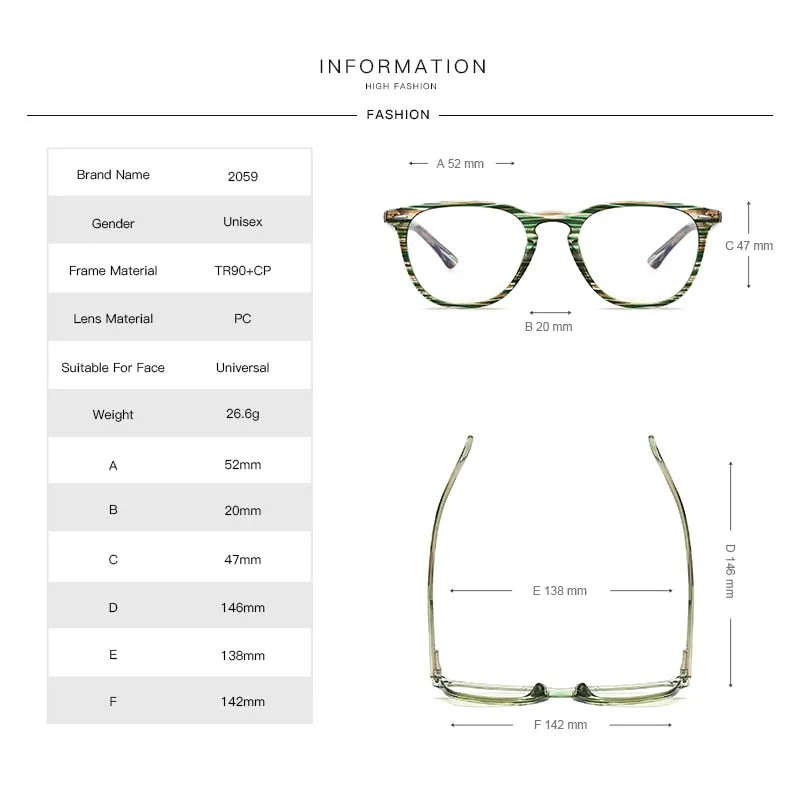 Gmei Women's Full Rim TR 90 Titanium Round Frame Eyeglasses 2059