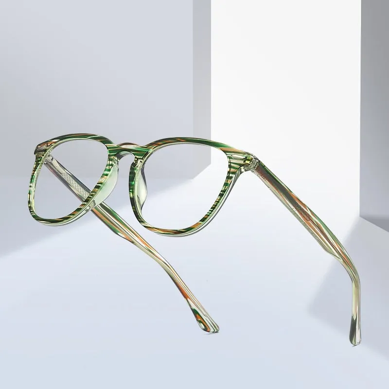 Gmei Women's Full Rim TR 90 Titanium Round Frame Eyeglasses 2059