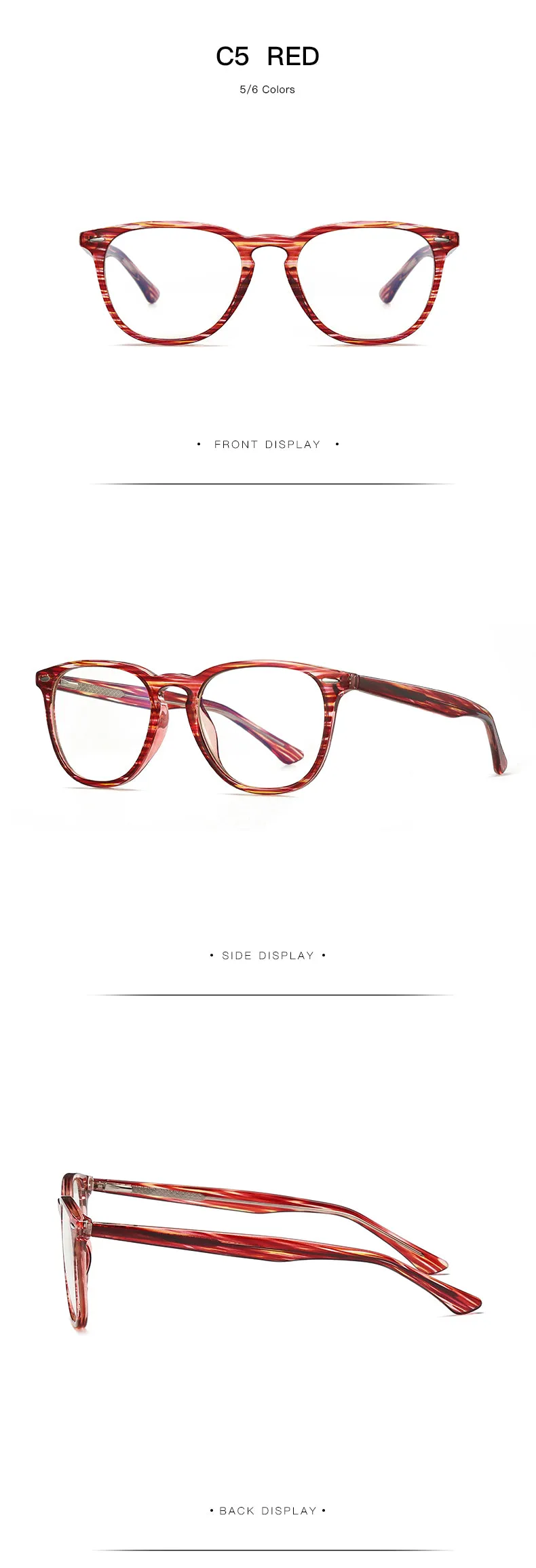 Gmei Women's Full Rim TR 90 Titanium Round Frame Eyeglasses 2059