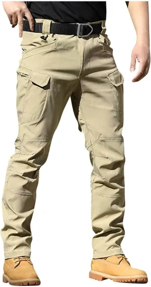 GOFULY Mens Cargo Pants Baggy Relaxed Fit Stretch Pants Tall Multi Pockets Hiking Pants Work Trousers Casual