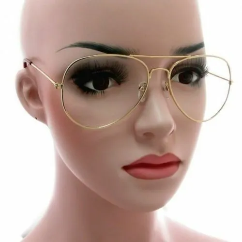 Gold Clear Oversized Designer Glasses