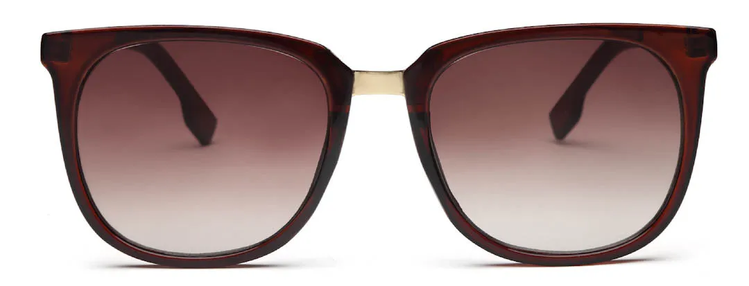 Gradient Dark Brown Wayfarer UV 400 Sunglass for Women