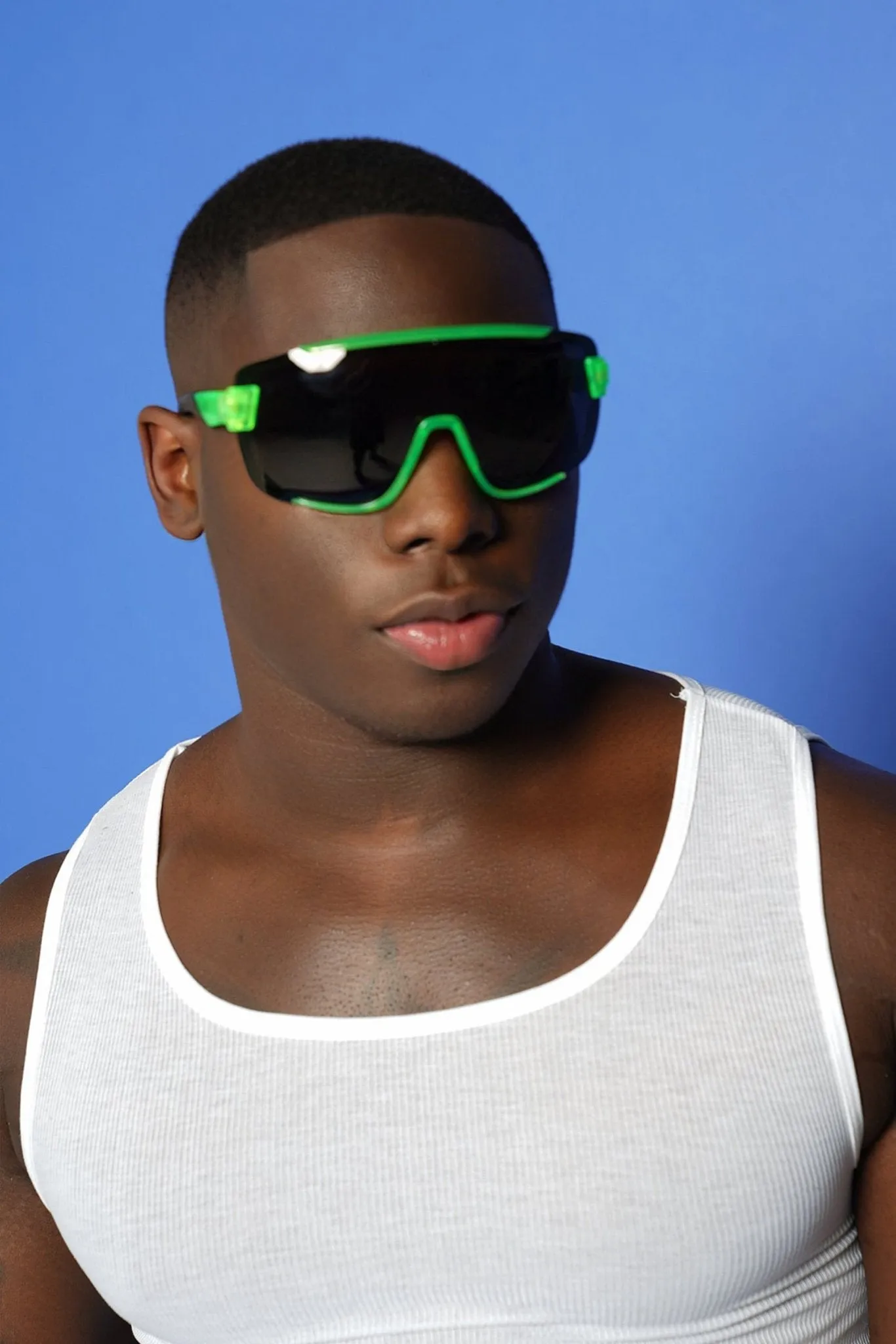 Green Maxi Frame Mono Lens Shades