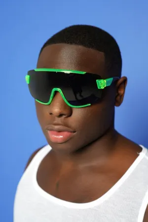 Green Maxi Frame Mono Lens Shades