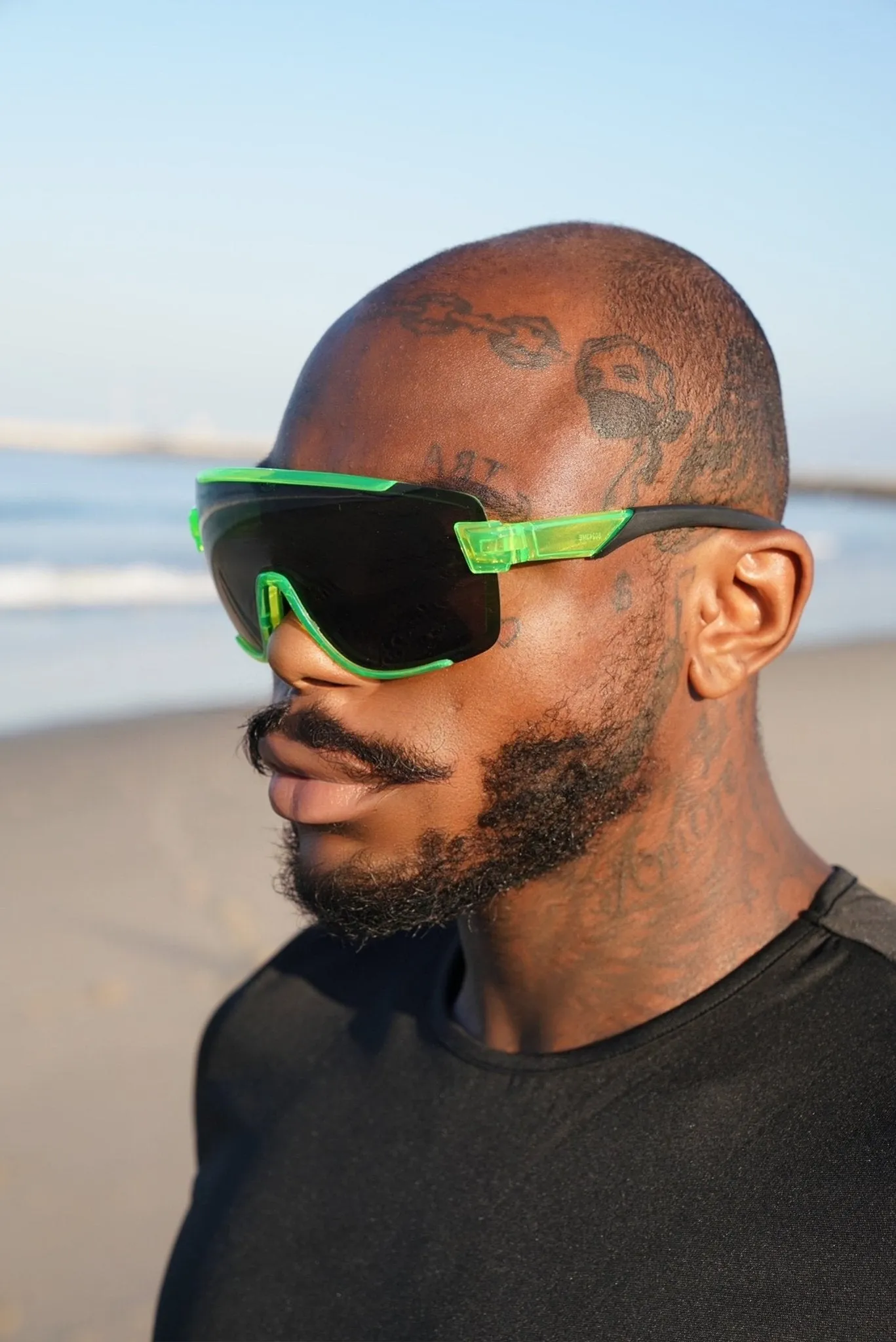 Green Maxi Frame Mono Lens Shades