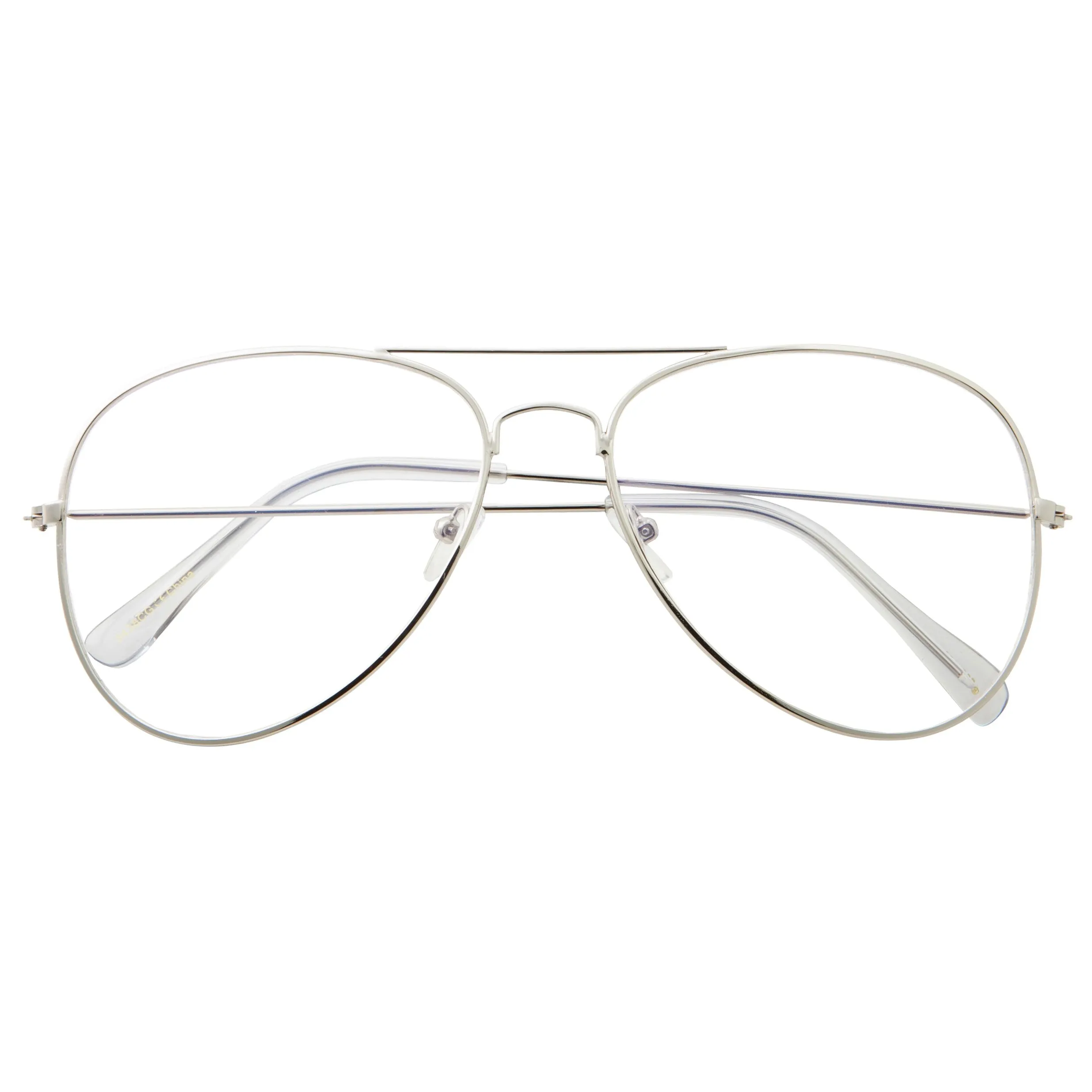 grinderPUNCH Blue Light UV Blocking Computer Glasses | Retro Aviator Style | Reduce Eye Strain Anti Glare Clear Lens Video Gaming Eyeglasses
