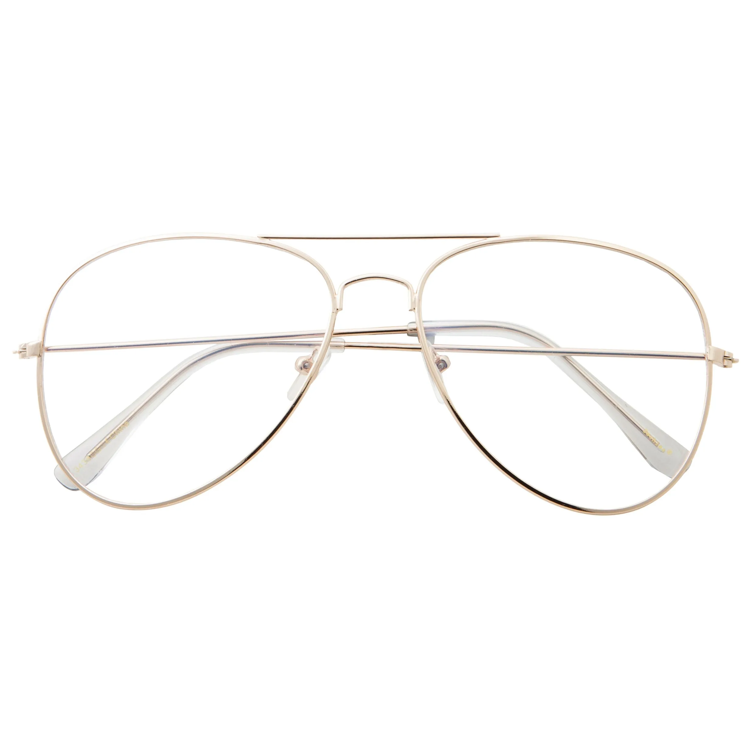 grinderPUNCH Blue Light UV Blocking Computer Glasses | Retro Aviator Style | Reduce Eye Strain Anti Glare Clear Lens Video Gaming Eyeglasses