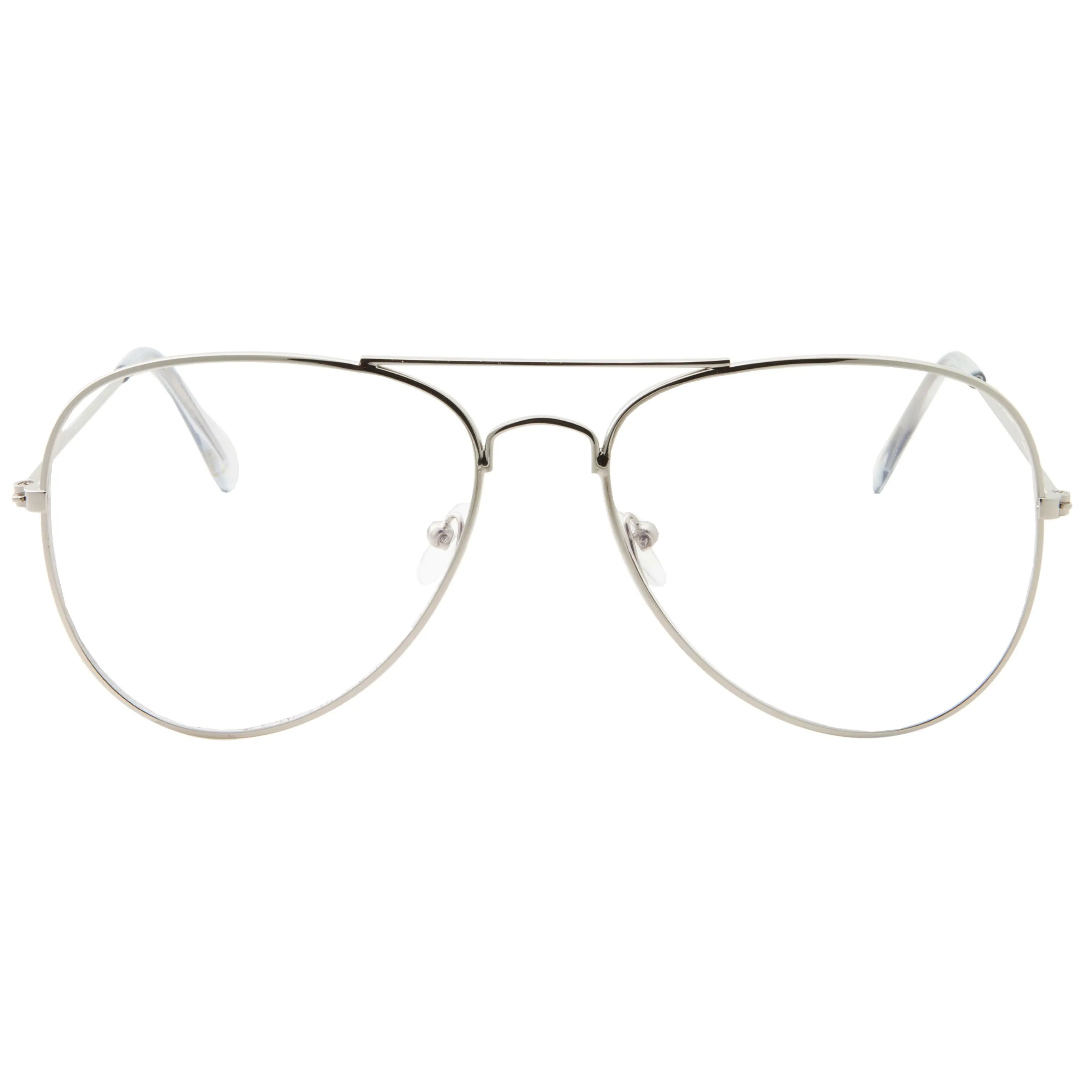 grinderPUNCH Blue Light UV Blocking Computer Glasses | Retro Aviator Style | Reduce Eye Strain Anti Glare Clear Lens Video Gaming Eyeglasses