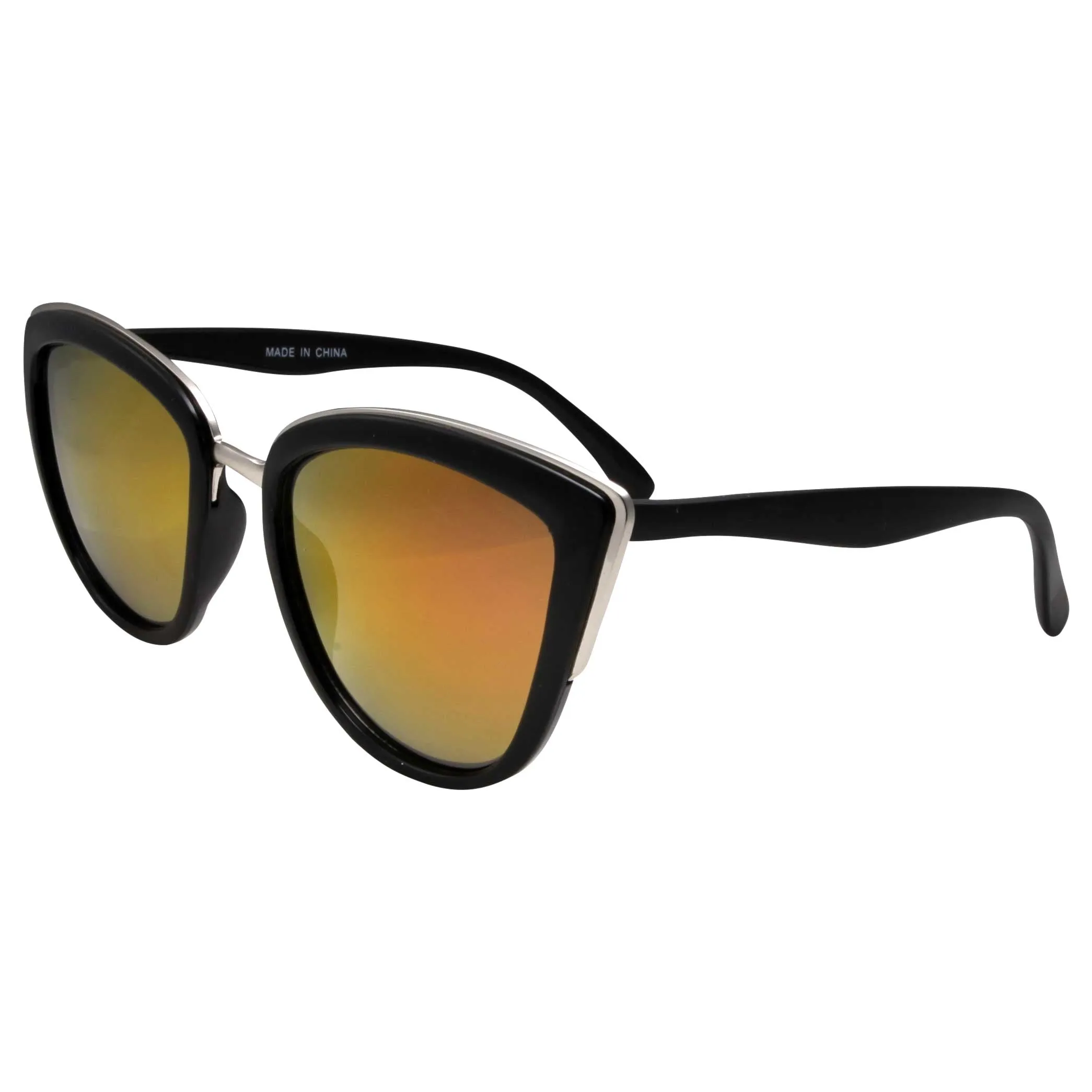 grinderPUNCH Womens Flash Color Mirror Lens Oversized Cat Eye Sunglasses