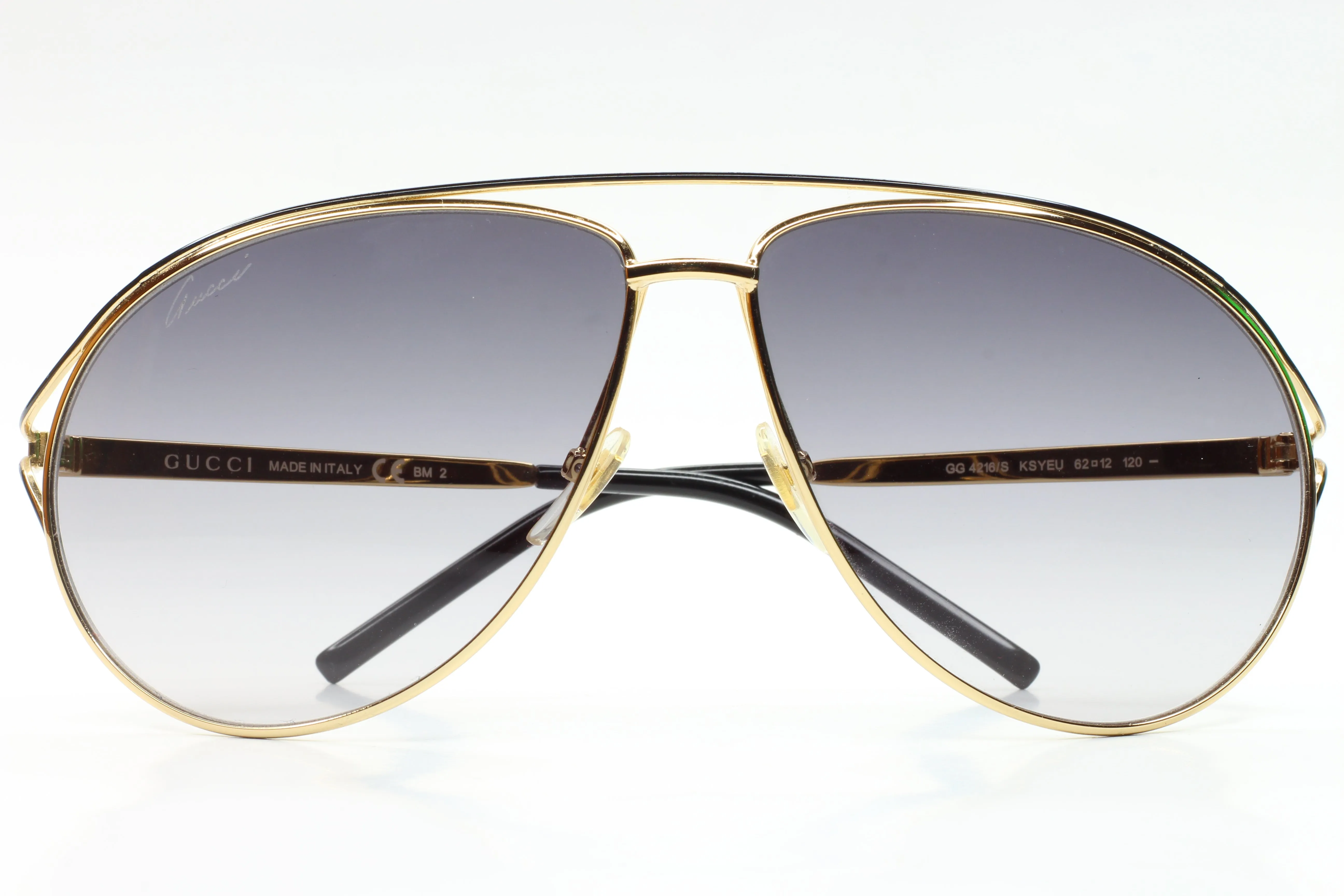 Gucci GG4216S KSYEU Gold Aviator Italy Luxury Sunglasses