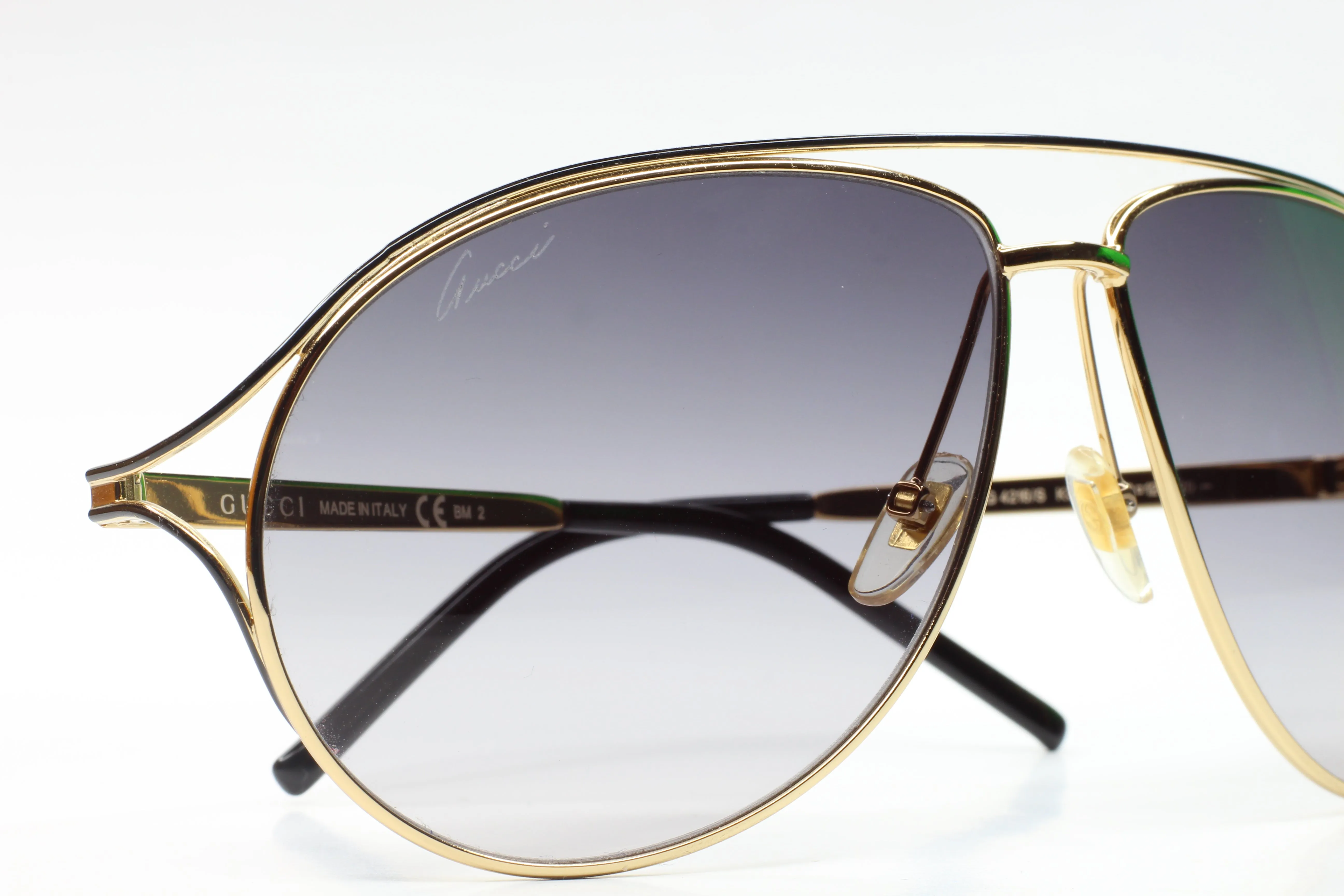 Gucci GG4216S KSYEU Gold Aviator Italy Luxury Sunglasses