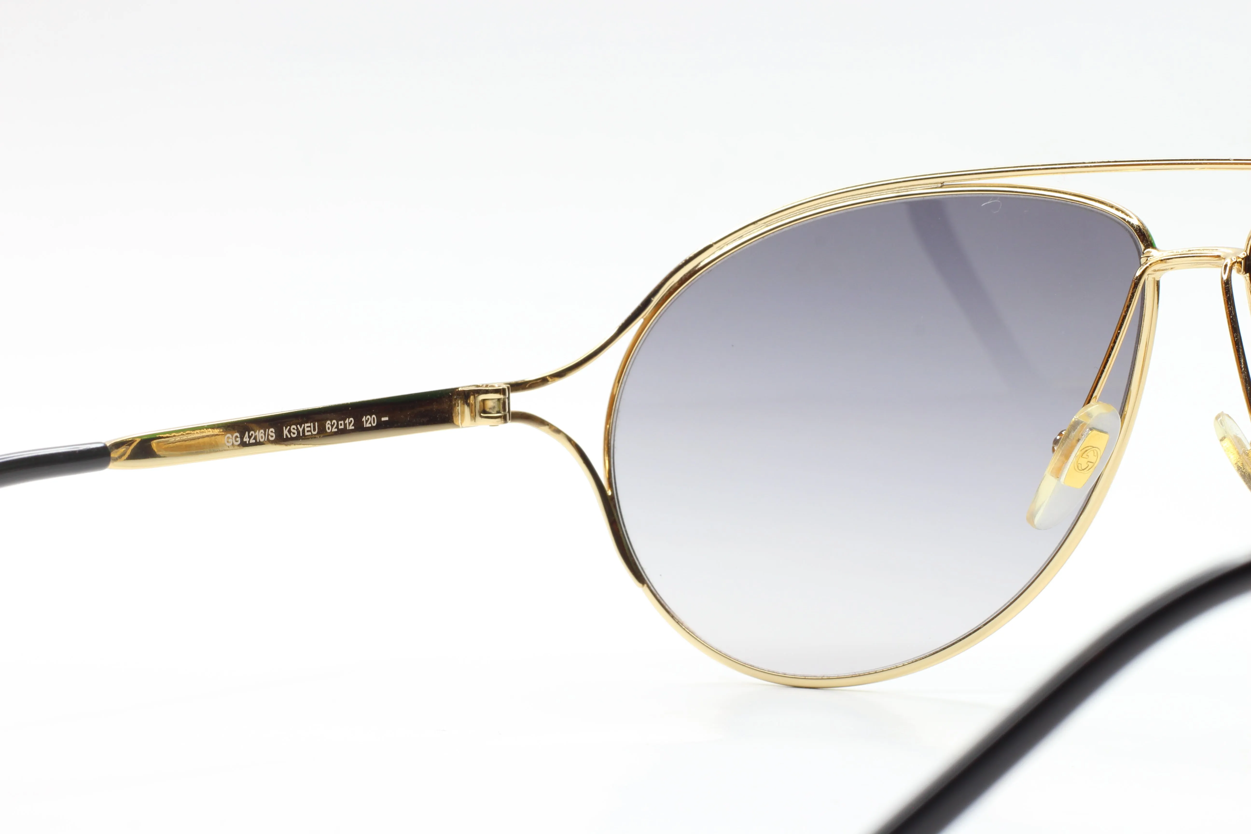 Gucci GG4216S KSYEU Gold Aviator Italy Luxury Sunglasses