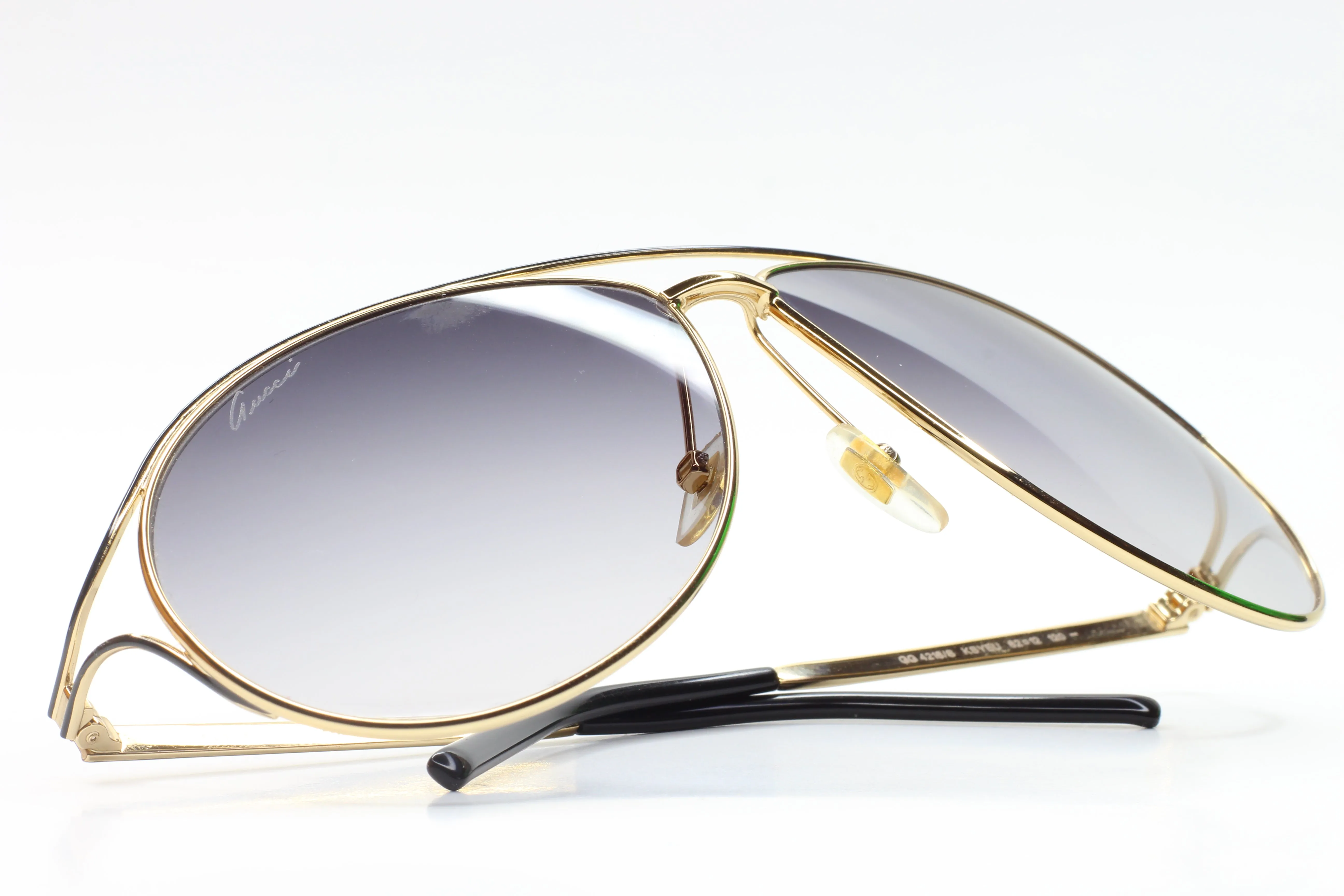 Gucci GG4216S KSYEU Gold Aviator Italy Luxury Sunglasses
