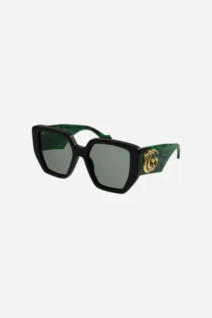 Gucci Green Square Sunglasses - Gg0956s-001 54