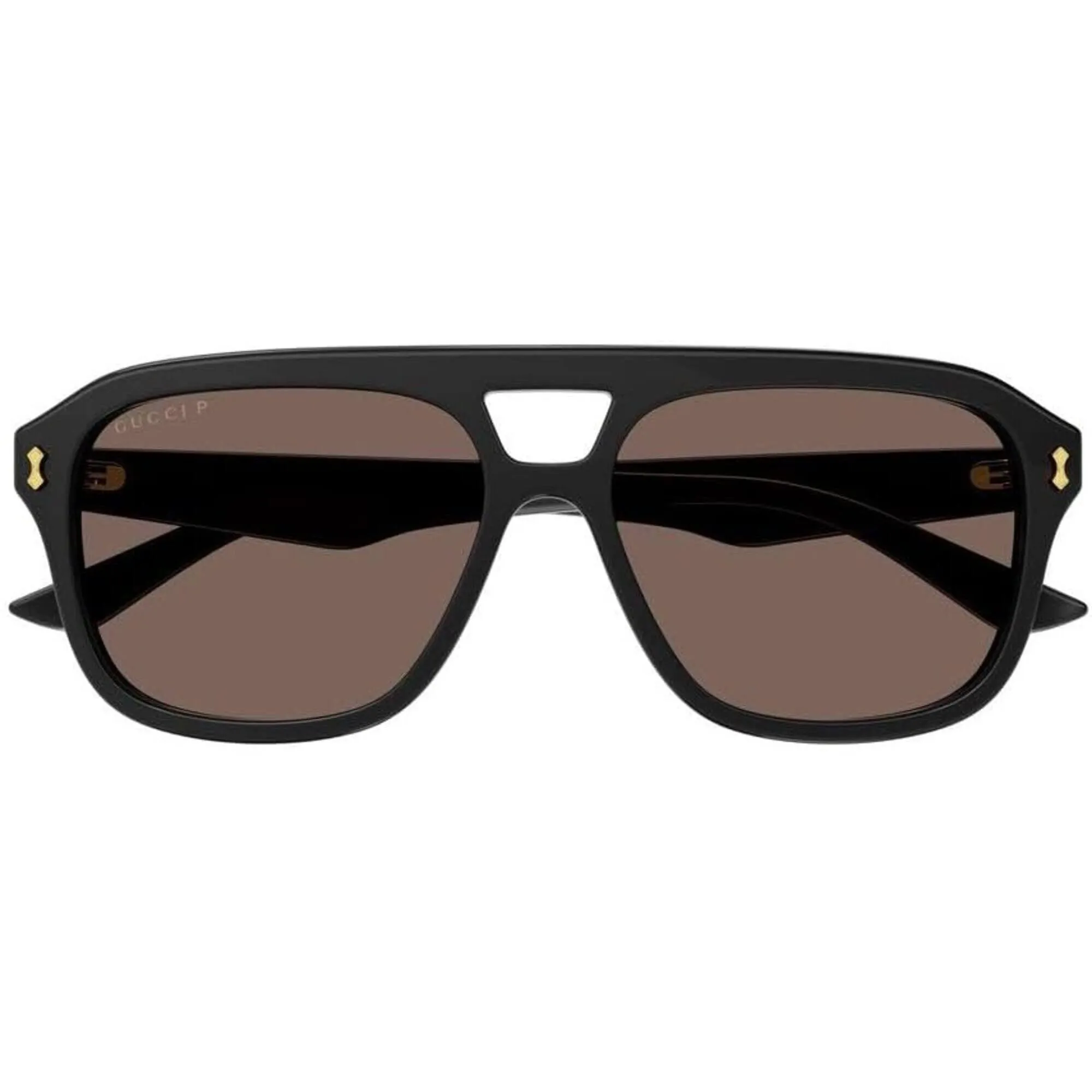 Gucci Men's Sunglasses - Black Acetate Pilot Full Rim Frame Brown Lens | GG1263S 002