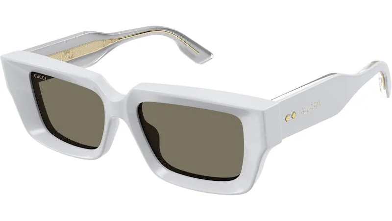 Gucci Rectangle Sunglasses Grey/Brown