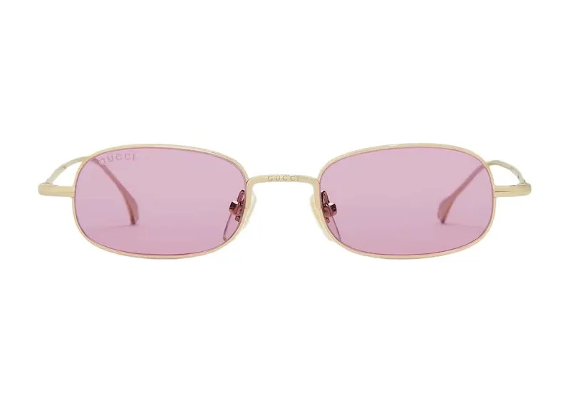 Gucci Rectangular Frame Sunglasses Gold