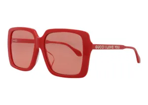 Gucci Square Rectangle Sunglasses Red