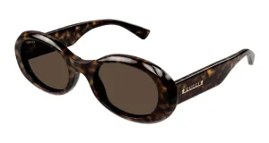 Gucci Tortoise Round Frame Sunglasses Havana/Brown