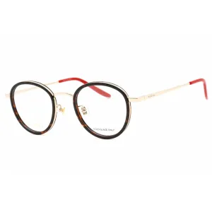 Gucci Unisex Eyeglasses - Gold Oval Full Rim Frame Transparent Lens | GG1357OJ 004
