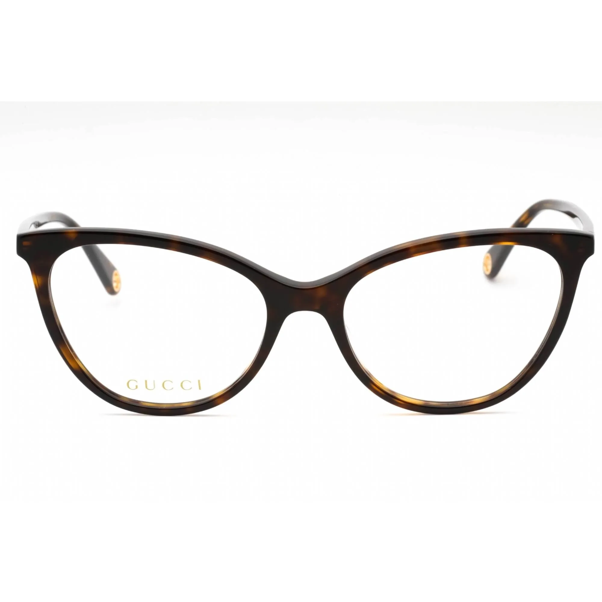 Gucci Women's Eyeglasses - Havana Plastic Cat Eye Frame Clear Demo Lens | GG1079O 003