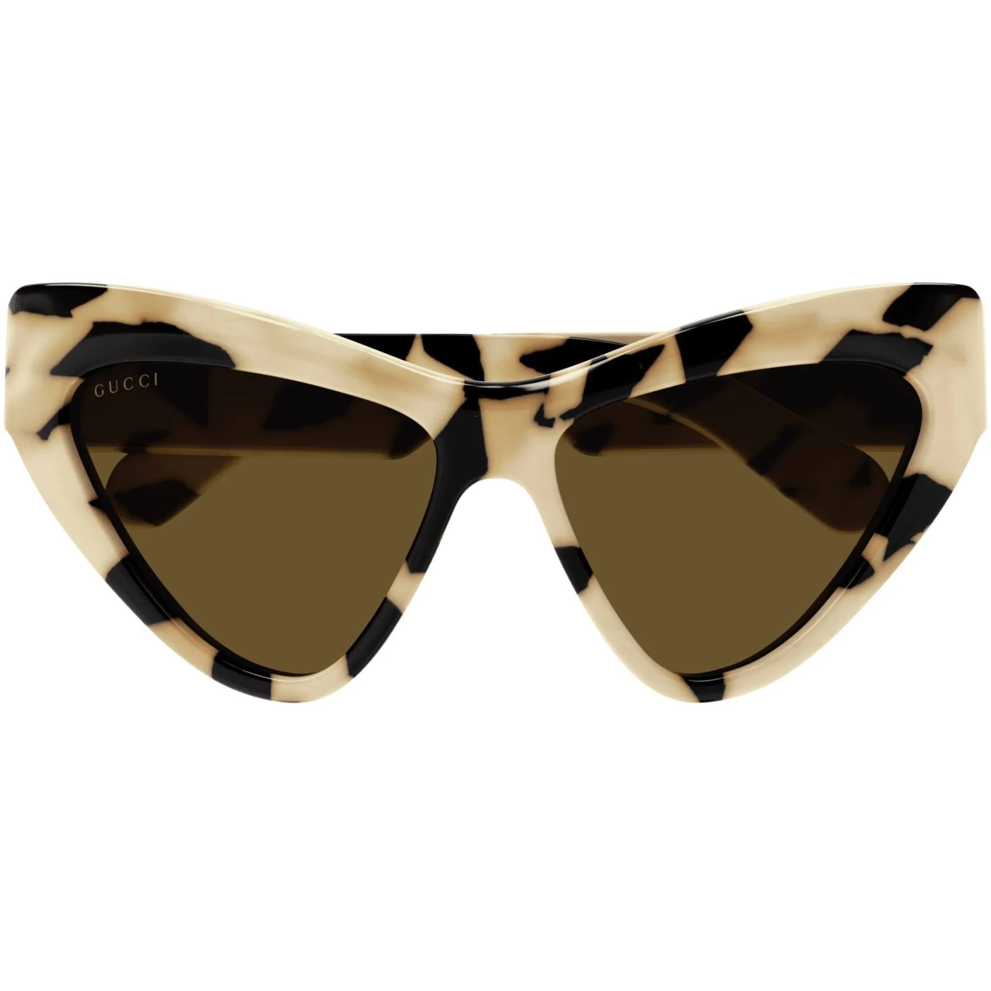 Gucci Women's Sunglasses - Ivory Cat Eye Full Rim Frame Brown Lens | GG1294S 003