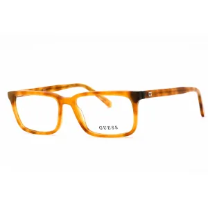 Guess Men's Eyeglasses - Blonde Havana Rectangular Plastic Frame | GU50068 053