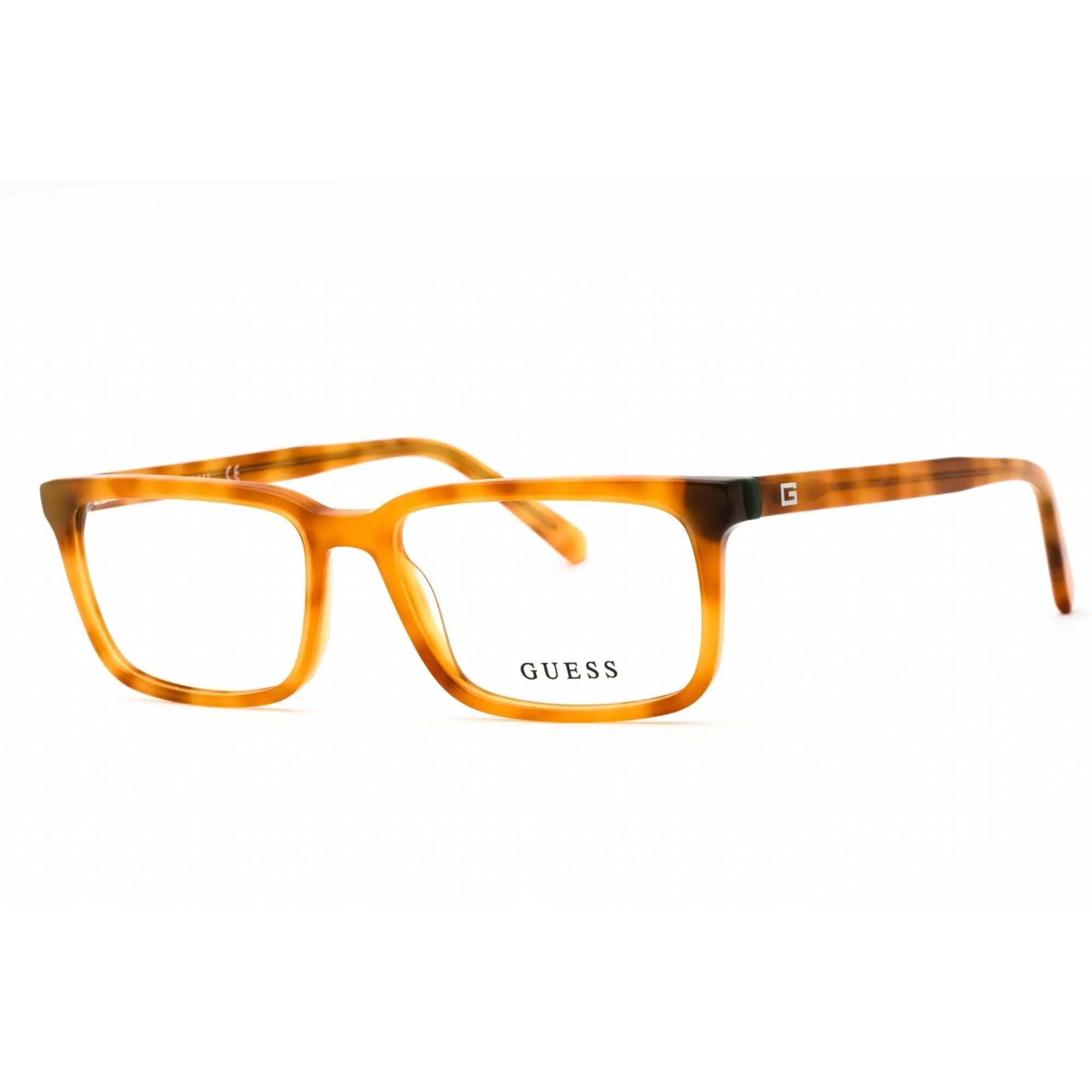 Guess Men's Eyeglasses - Blonde Havana Rectangular Plastic Frame | GU50068 053