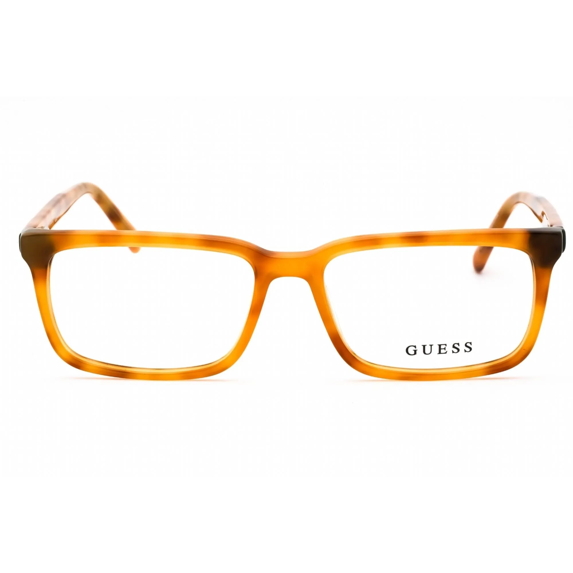 Guess Men's Eyeglasses - Blonde Havana Rectangular Plastic Frame | GU50068 053