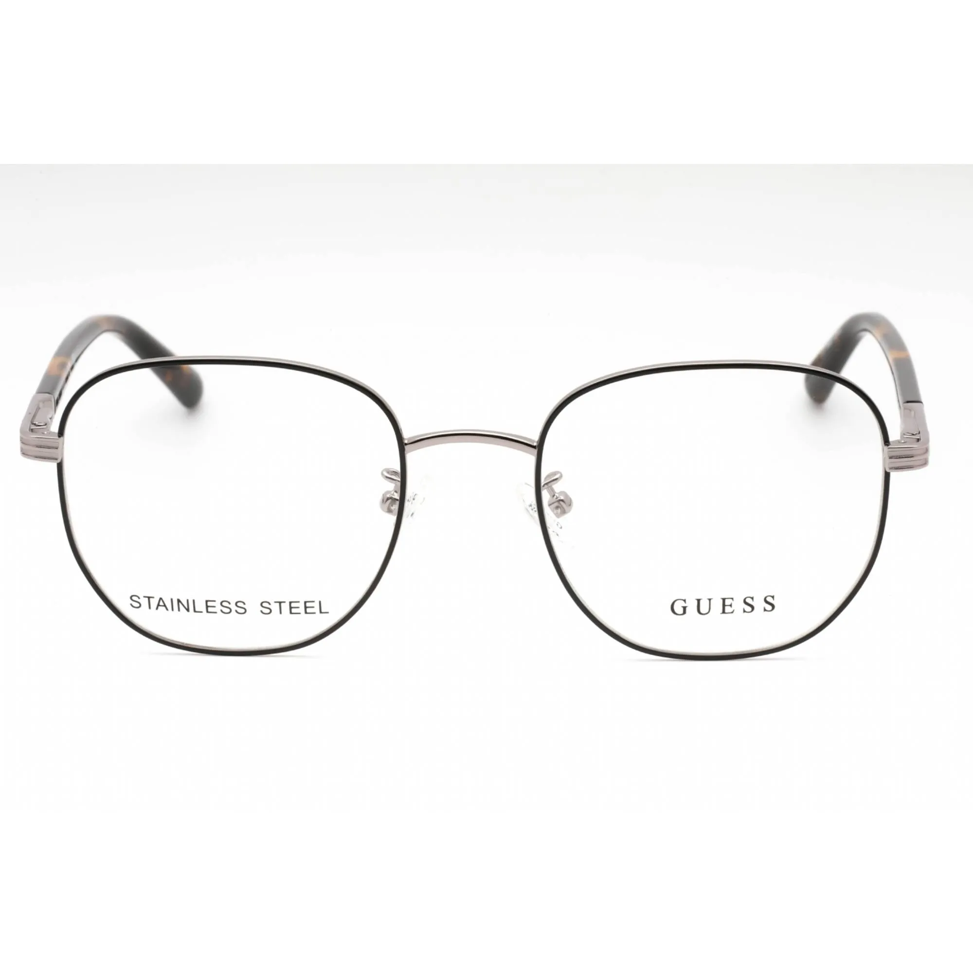 Guess Men's Eyeglasses - Shiny Dark Nickeltin Metal Full Rim Frame | GU50067-D 006