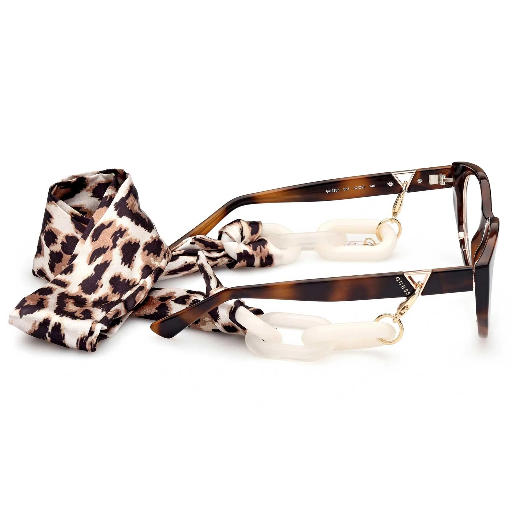Guess Women's Eyeglasses - Clear Demo Lens Blonde Havana Cat Eye Frame | GU2885 053