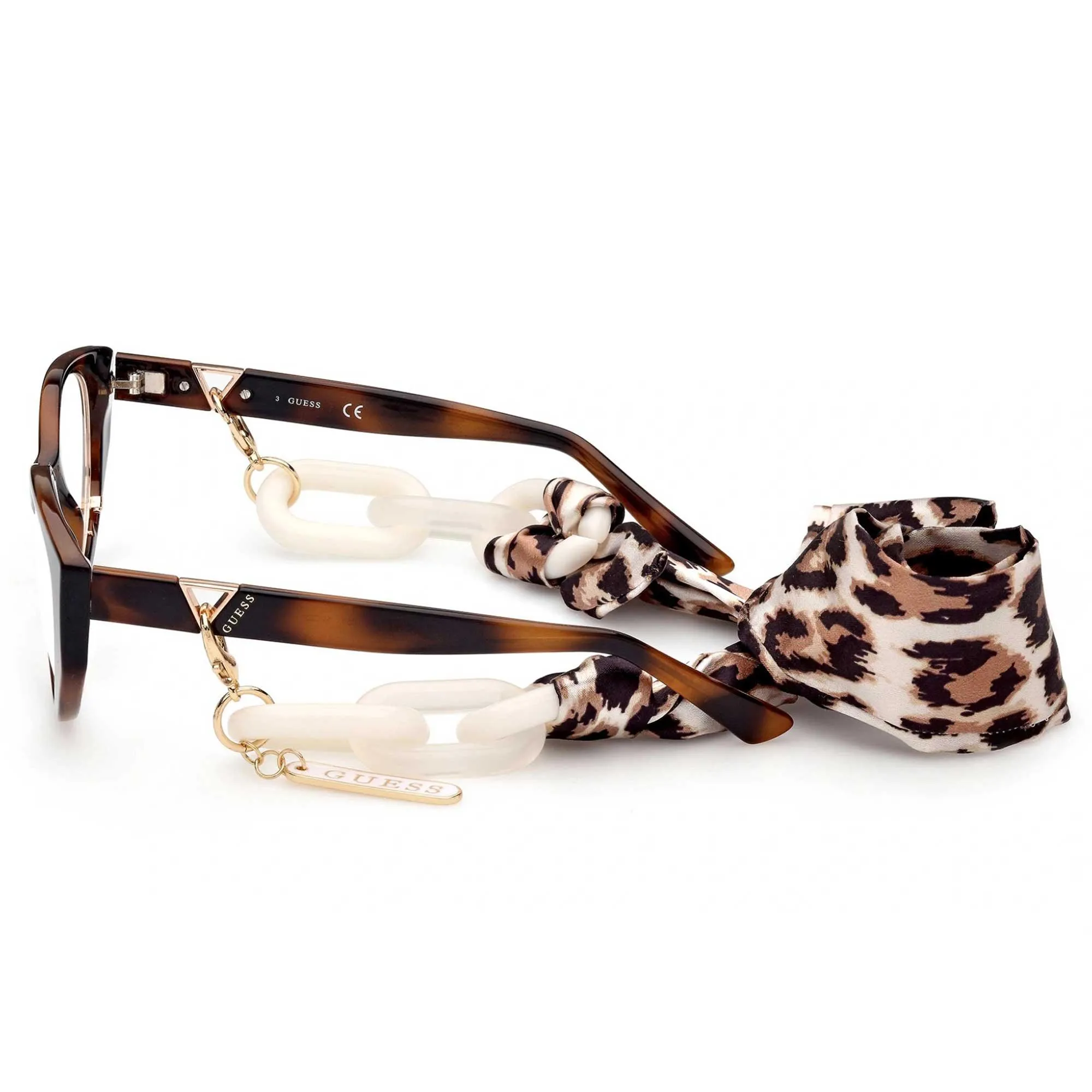 Guess Women's Eyeglasses - Clear Demo Lens Blonde Havana Cat Eye Frame | GU2885 053
