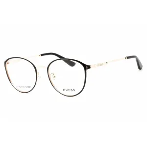 Guess Women's Eyeglasses - Full Rim Black/Gold Metal Round Shape Frame | GU2861-D 005