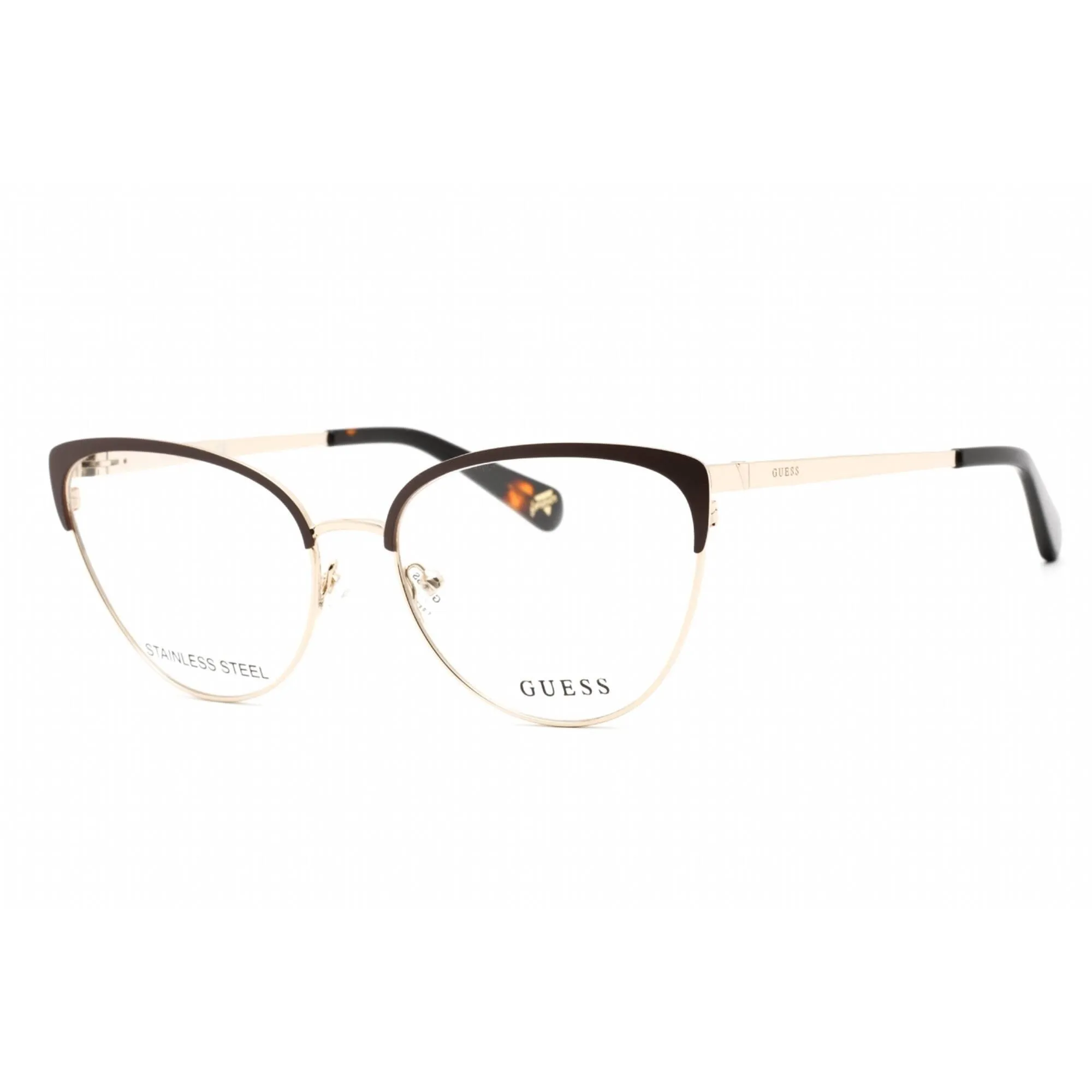 Guess Women's Eyeglasses - Full Rim Dark Brown/Other Metal Cat Eye Frame | GU5217 050
