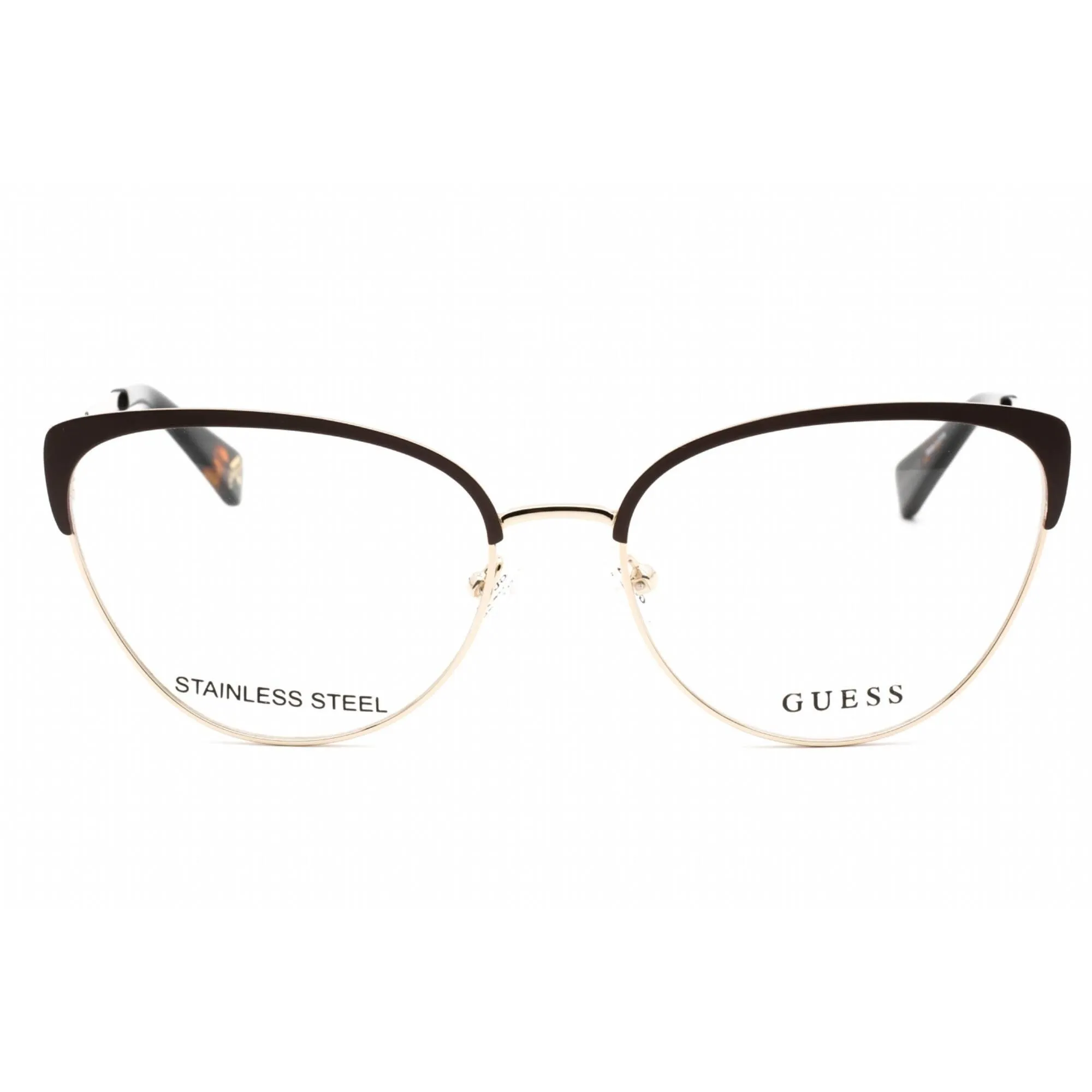 Guess Women's Eyeglasses - Full Rim Dark Brown/Other Metal Cat Eye Frame | GU5217 050