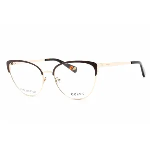 Guess Women's Eyeglasses - Full Rim Dark Brown/Other Metal Cat Eye Frame | GU5217 050