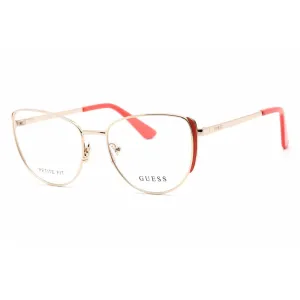 Guess Women's Eyeglasses - Full Rim Pink Gold Metal Cat Eye Shape Frame | GU2904 033