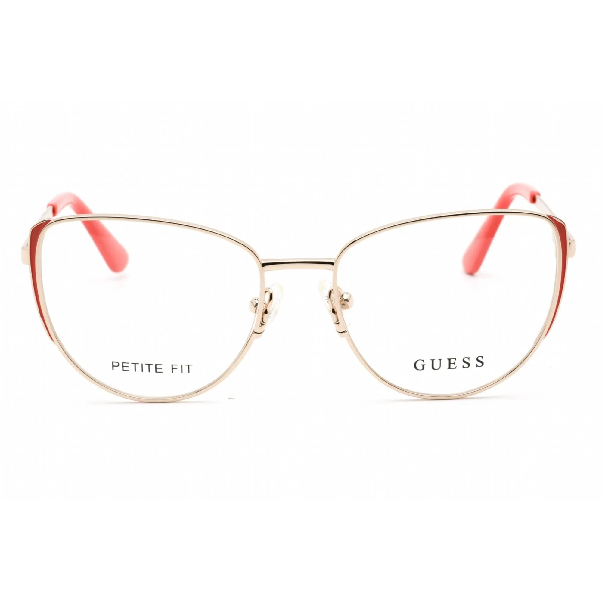 Guess Women's Eyeglasses - Full Rim Pink Gold Metal Cat Eye Shape Frame | GU2904 033